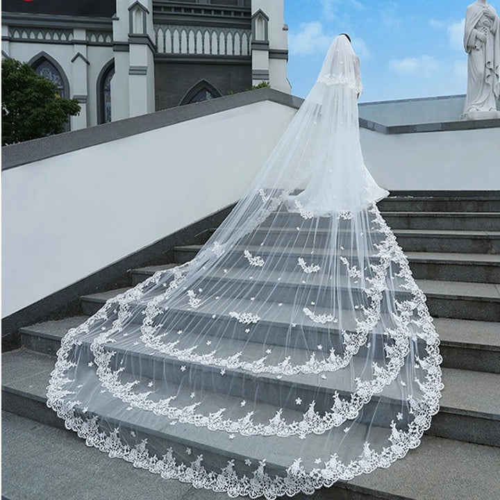 Elegant Cathedral Lace Wedding Veil