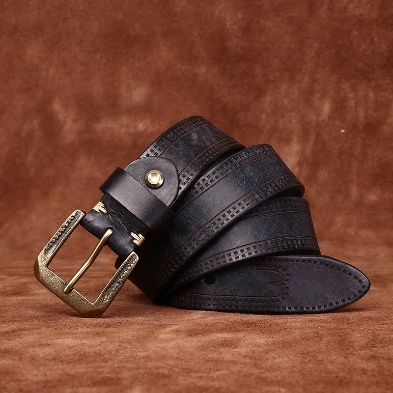 Stylish Frosted Embossed Leather Belt