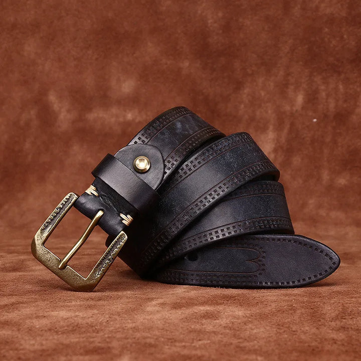 Stylish Frosted Embossed Leather Belt