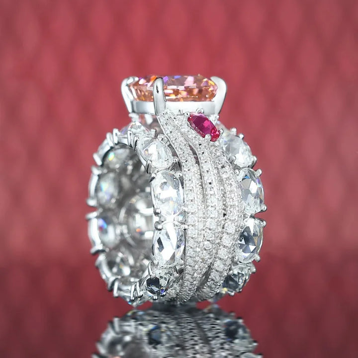 Luxury Ice Cut Synthetic Zircon Ring