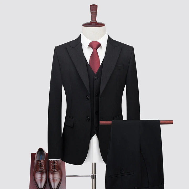 High-End Three-Piece Business Wool Suit