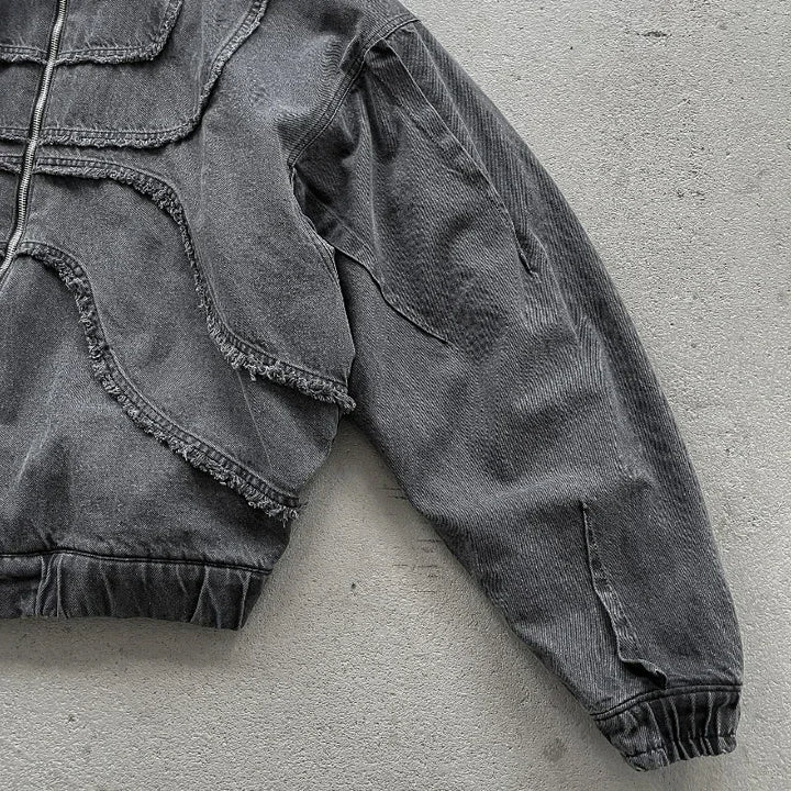 High Street Denim Splicing Hoodie