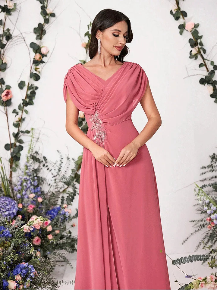 Gorgeous Chiffon Appliqué Bridesmaid Gown