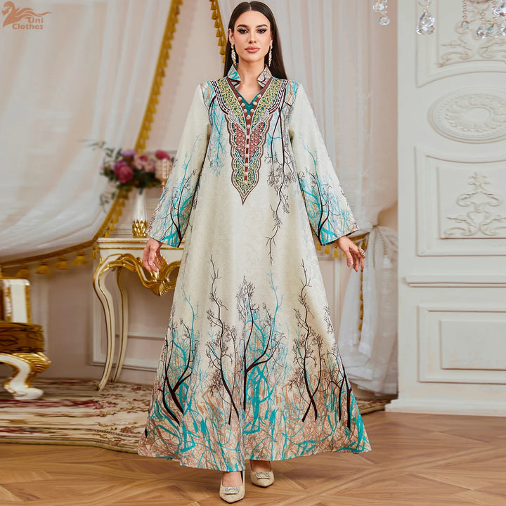 Luxurious Diamond Beaded Abaya Dress