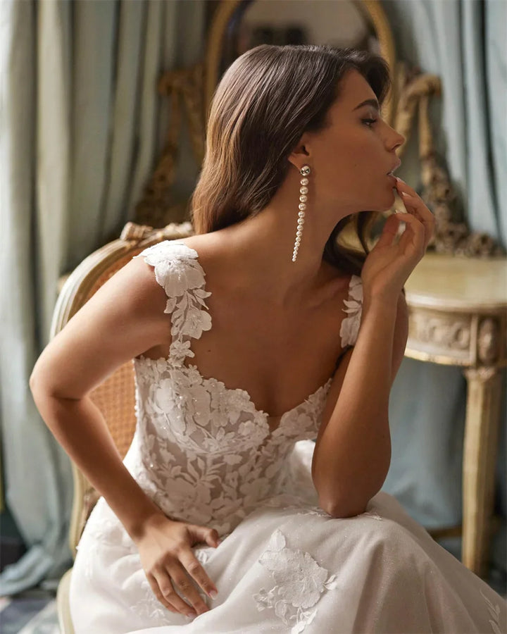 Graceful Mopping Length Princess Bridal Dress