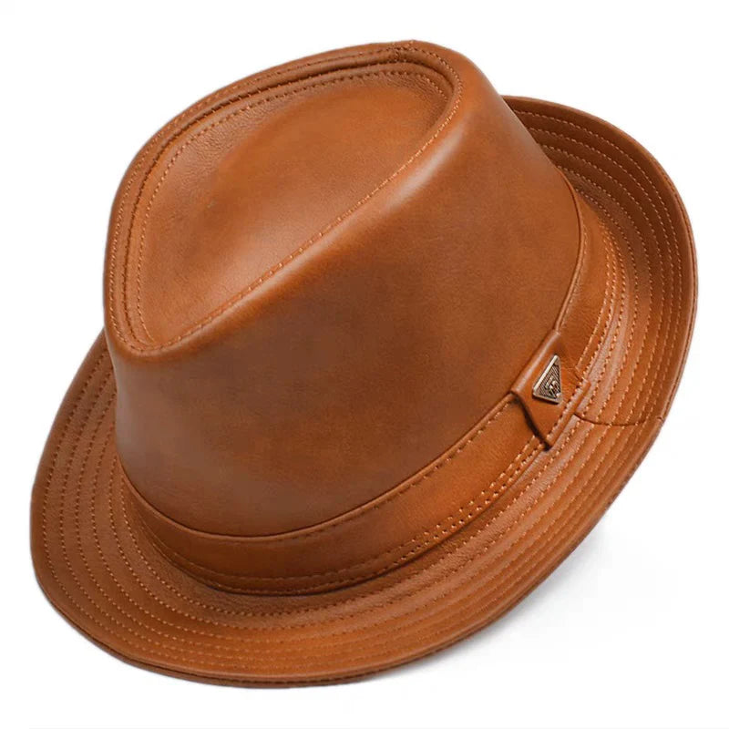 Stylish Cow Leather Gentleman Hat