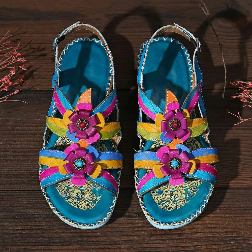 Sweet Retro Wedged-heel Sandals