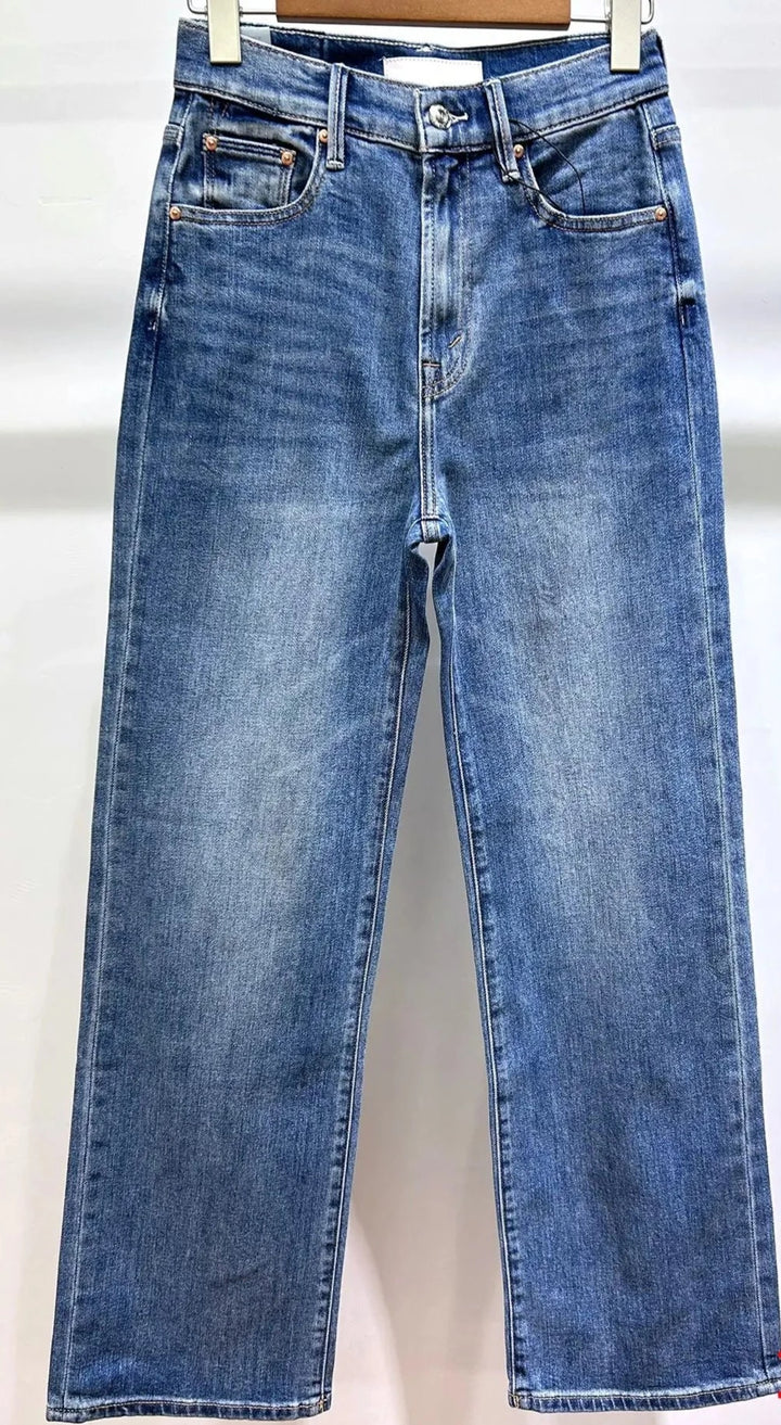 High Waist Women's Versatile Straight Jeans