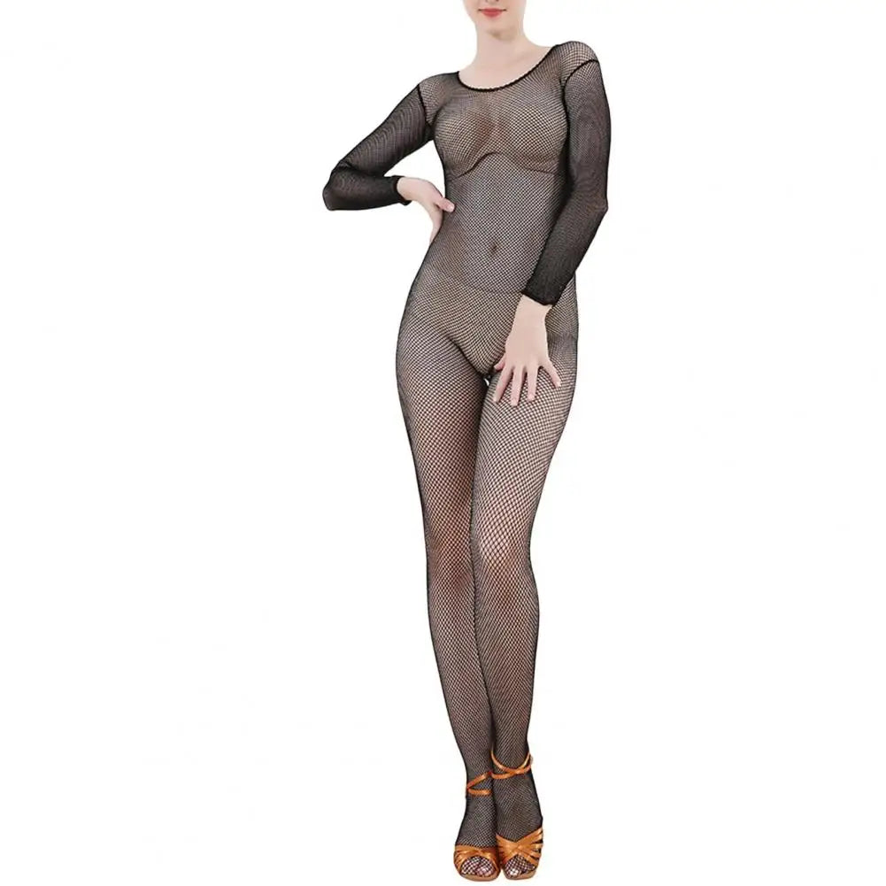 High Elasticity Mesh Fishnet Bodysuit
