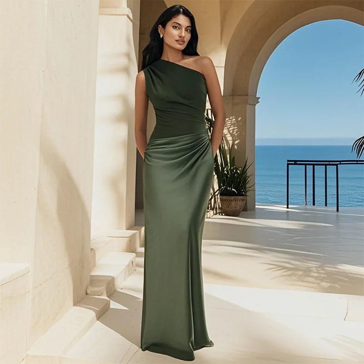 Romantic One-Shoulder Maxi Dress