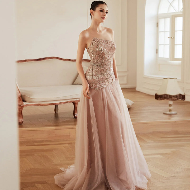 Stunning Beaded A-Line Prom Gown