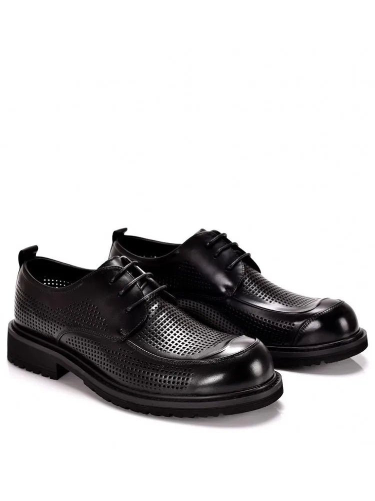 Smart Hollow Out Flat Leather Shoes