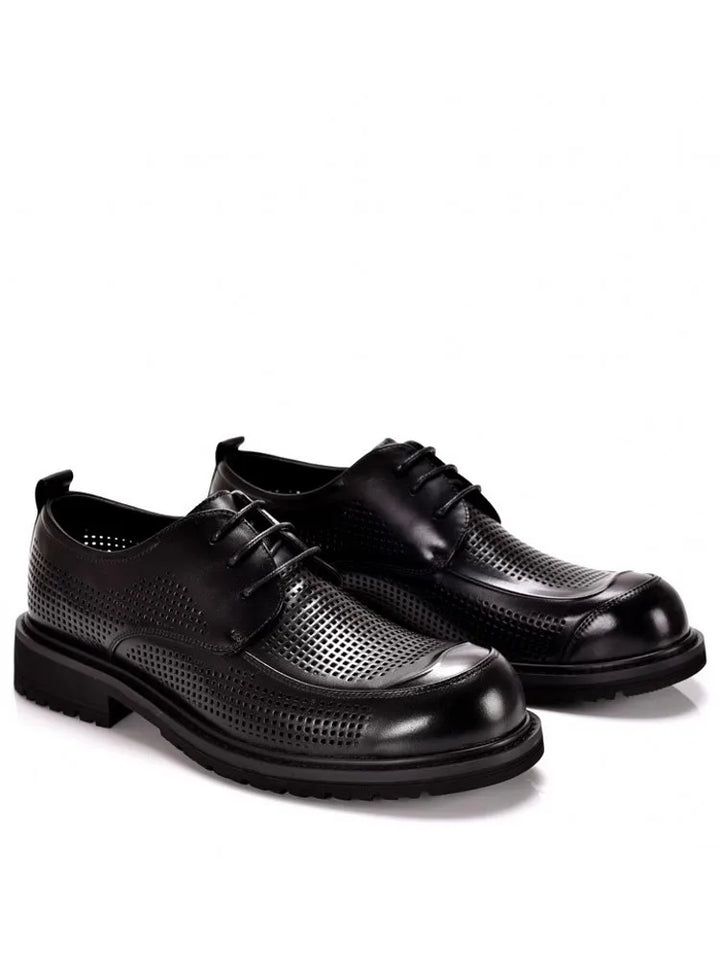 Smart Hollow Out Flat Leather Shoes