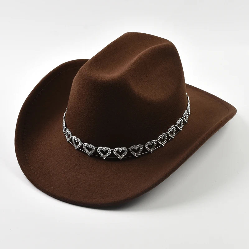 Sleek Roll-Up Brim Cowgirl Hat