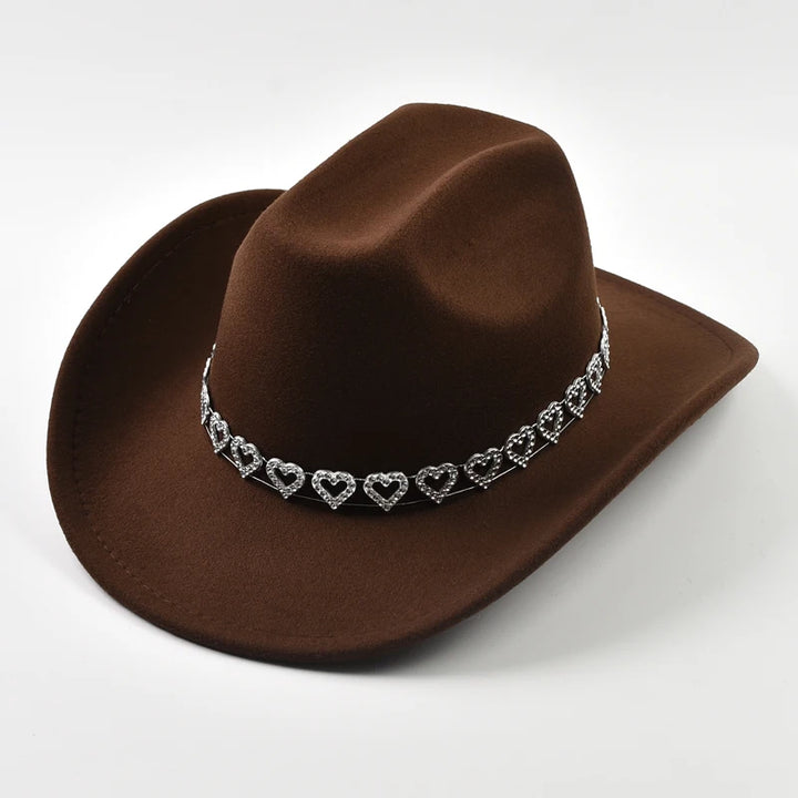 Sleek Roll-Up Brim Cowgirl Hat