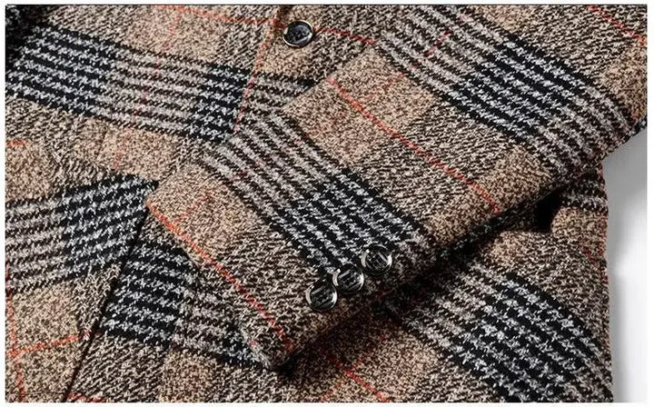 Handsome Slim Fit Plaid Blazer
