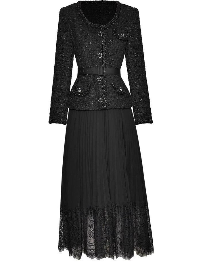 Single Breasted Spliced Formal Dress