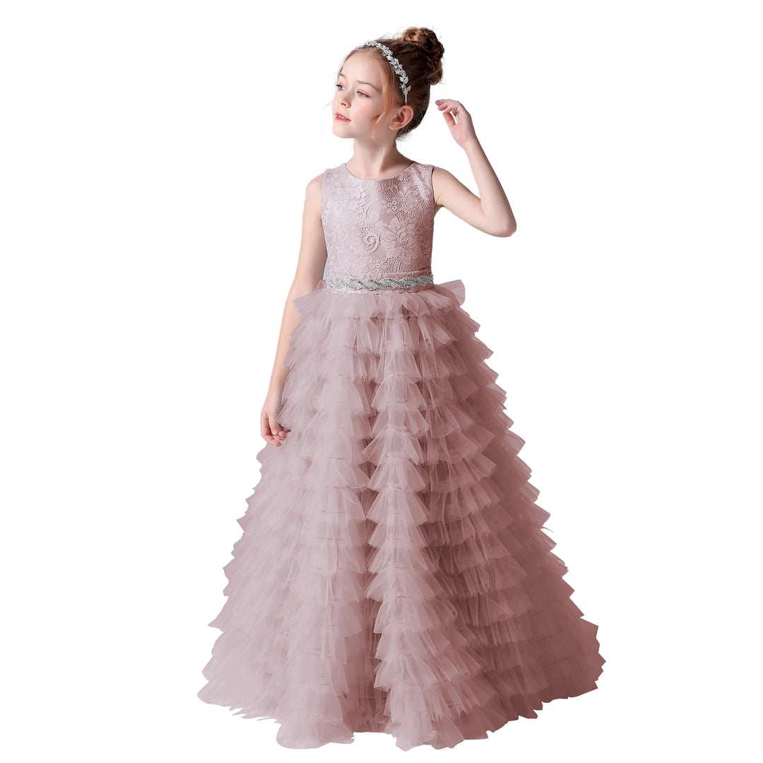 Slick Tiered Tulle Flower Party Dress
