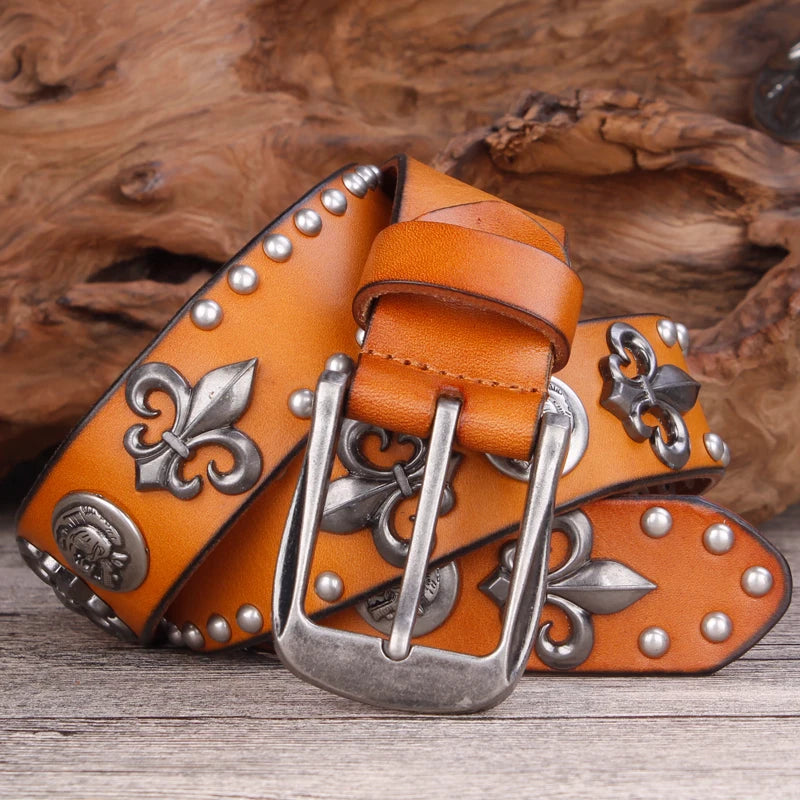 Stylish Metal Rivet Cowboy Belt