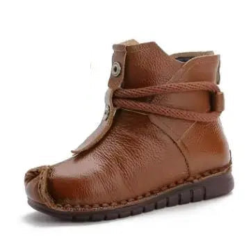 Luxury Real Leather Flat Boots