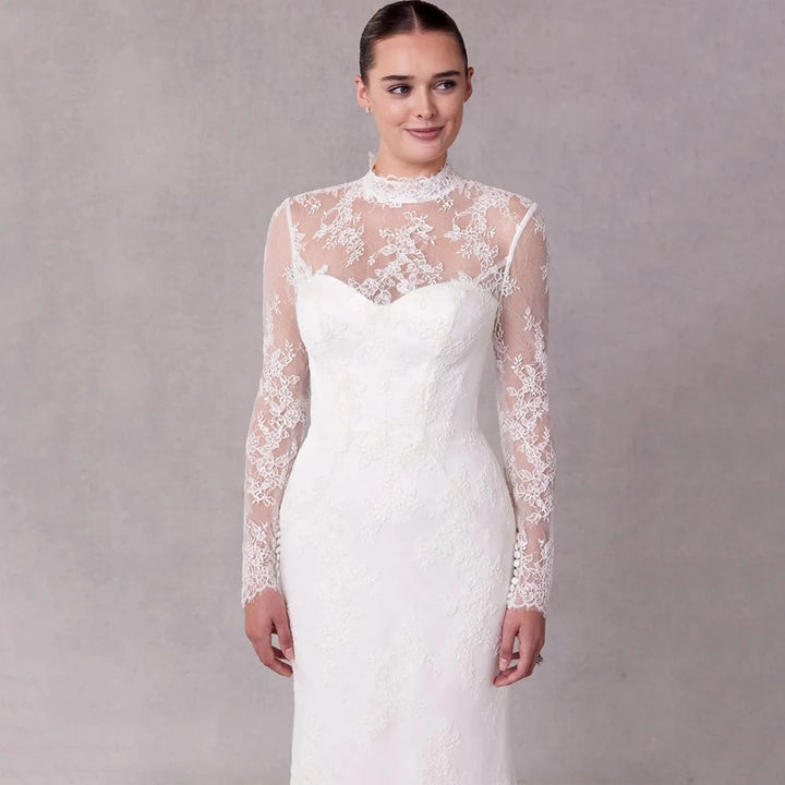 Modern Two-Piece High Neck Wedding Dress
