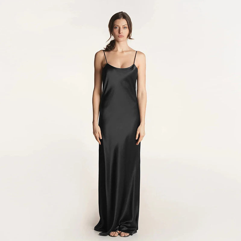 Luxurious Real Mulberry Silk Maxi Dress