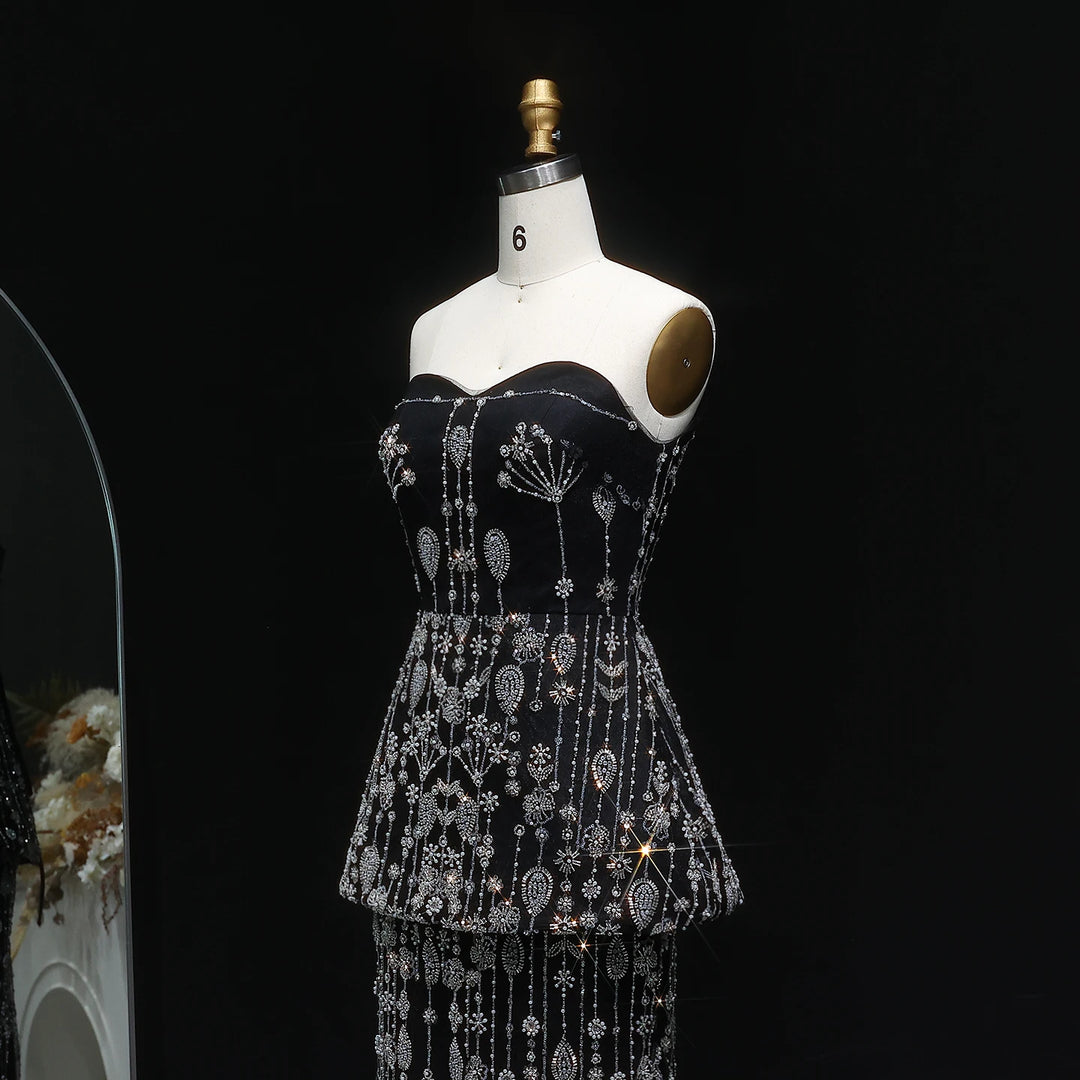 Elegant Sweetheart Beaded Two-Piece Evening Dress