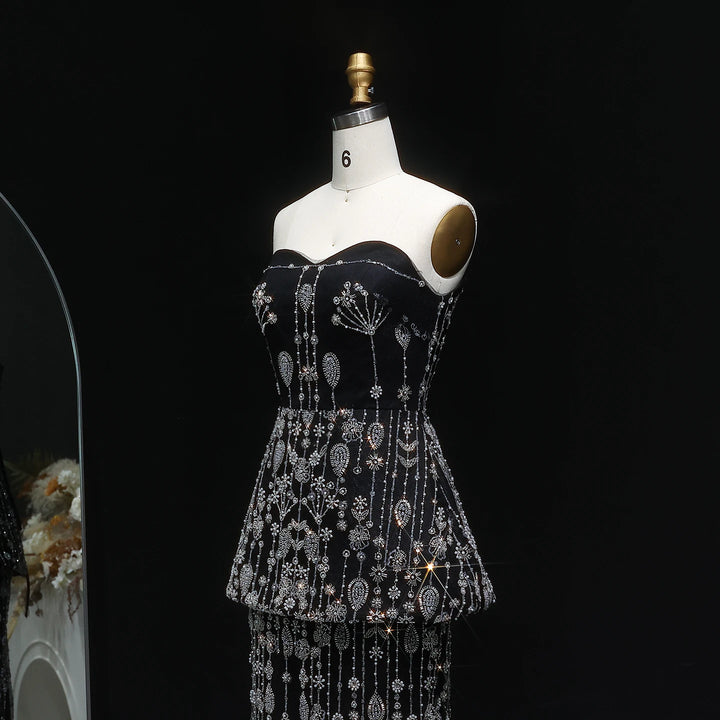 Elegant Sweetheart Beaded Two-Piece Evening Dress