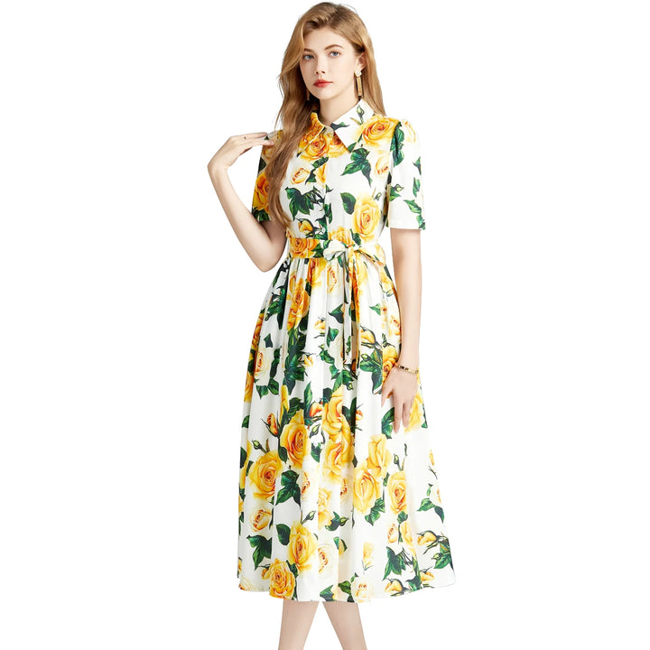 Timeless Elegance Printed Boho Flower Dress