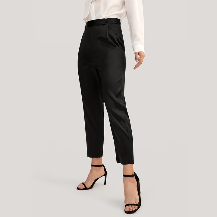 Stylish Silk Pipe Cropped Pants