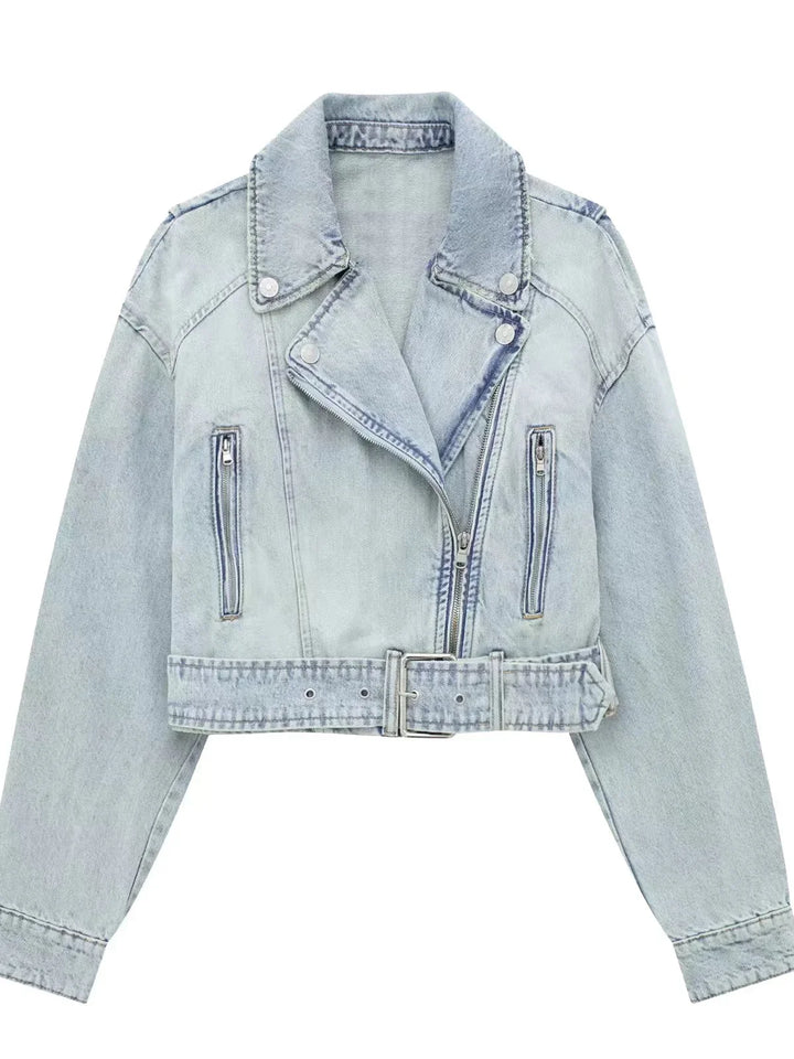 Fashionable Lapel Long Sleeve Short Jacket