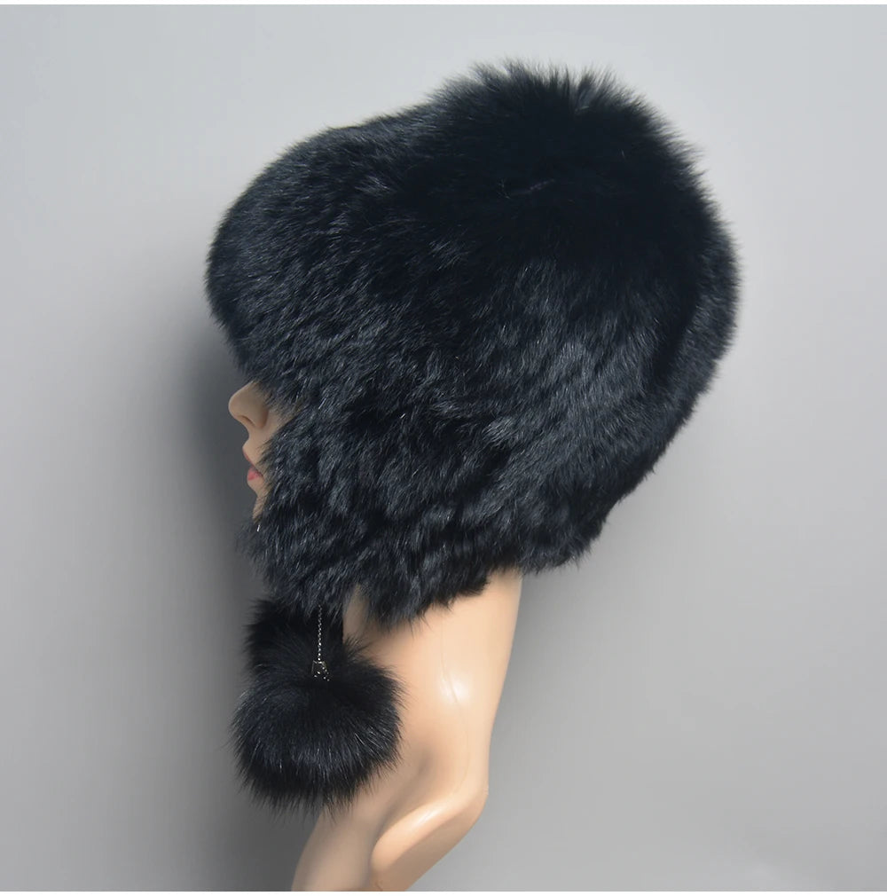 Lovely Real Fur Beanie Cap