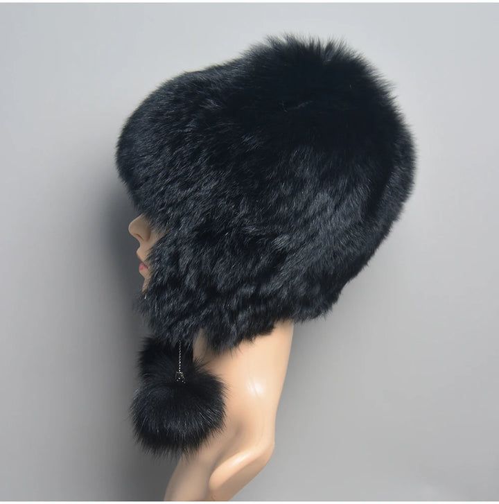 Lovely Real Fur Beanie Cap
