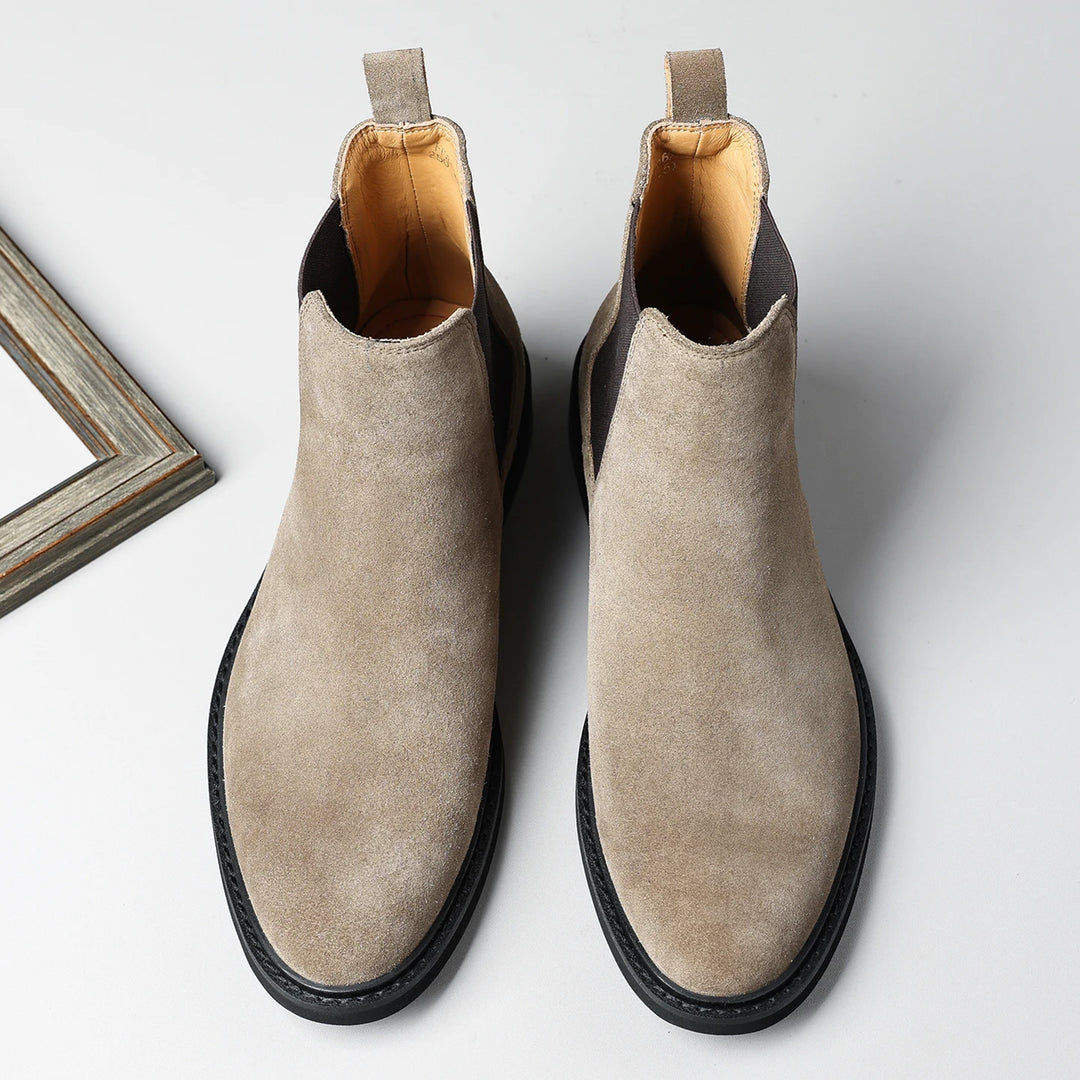 Vintage Suede English-Style Chelsea Boots