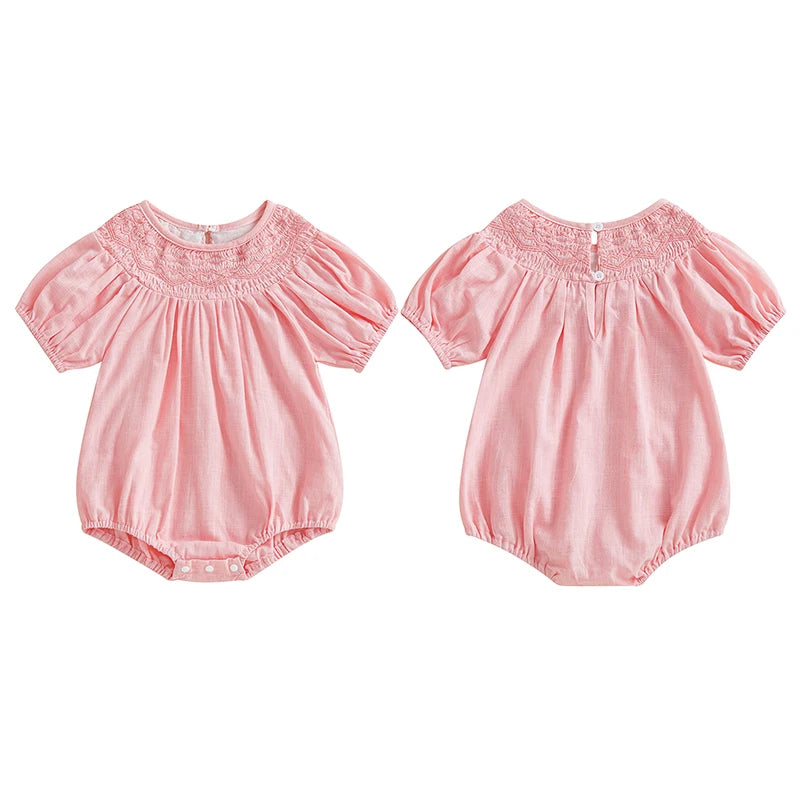 Stylish Smocked Bubble Baby Girl's Romper