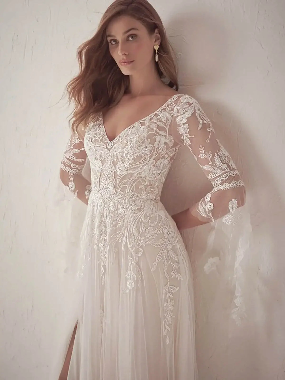 Modern Simple Contemporary Lace Wedding Dress