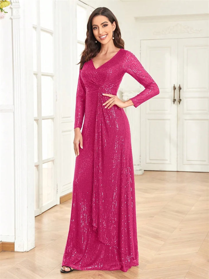 Exquisite Sequins Fabric Maxi Gown