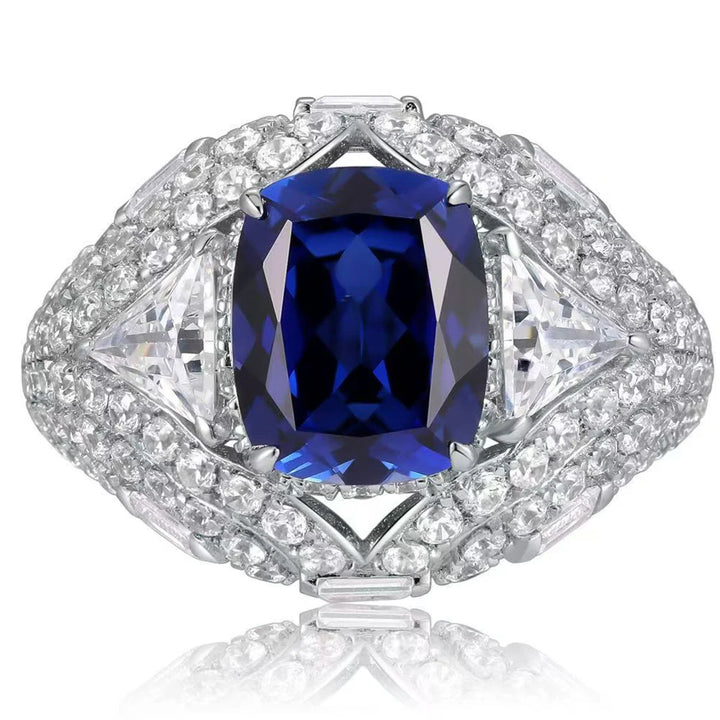 Luxury Sterling Silver Sapphire Ring