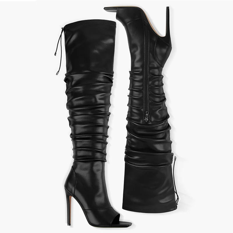 Bold Over-the-Knee Zipper Boots