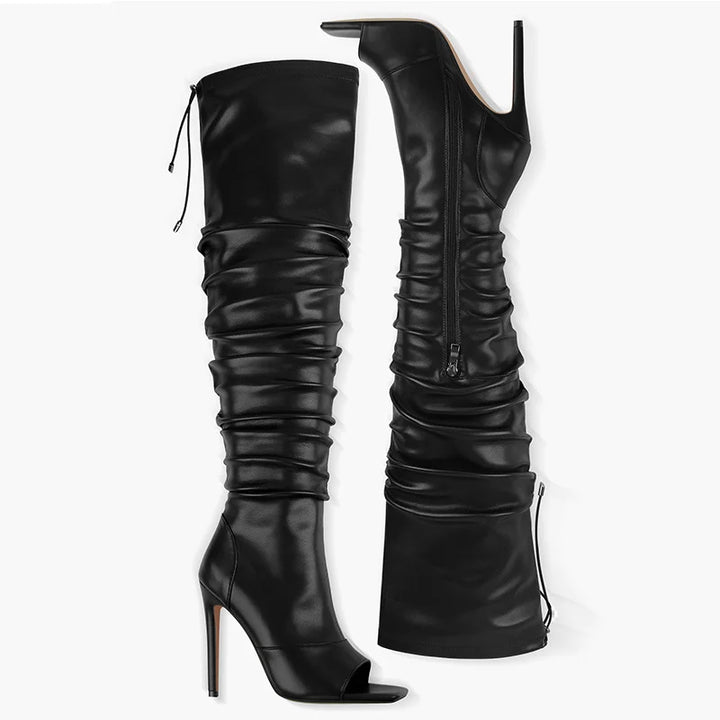 Bold Over-the-Knee Zipper Boots