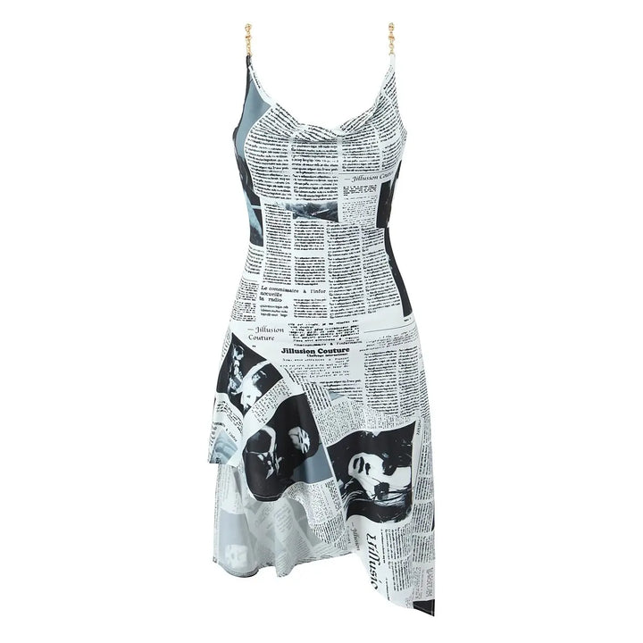 Classic Irregular Hem Sling Dress