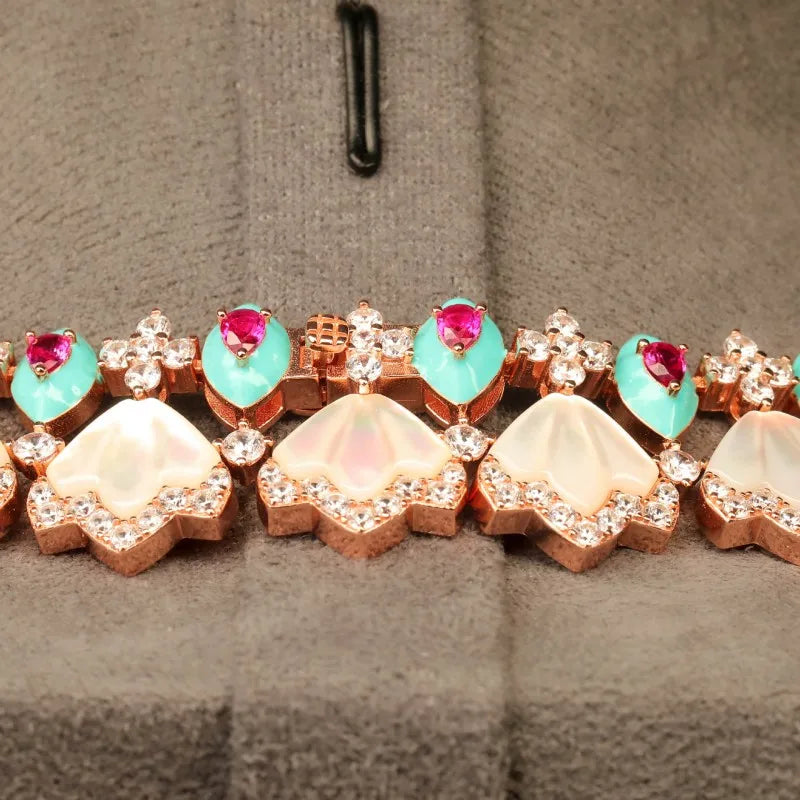 Lab Sapphire Diamond Accents Necklace