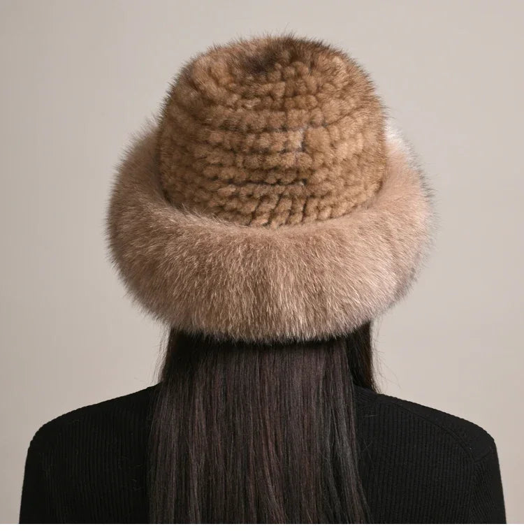 Premium Fur Knit Beanie Hat