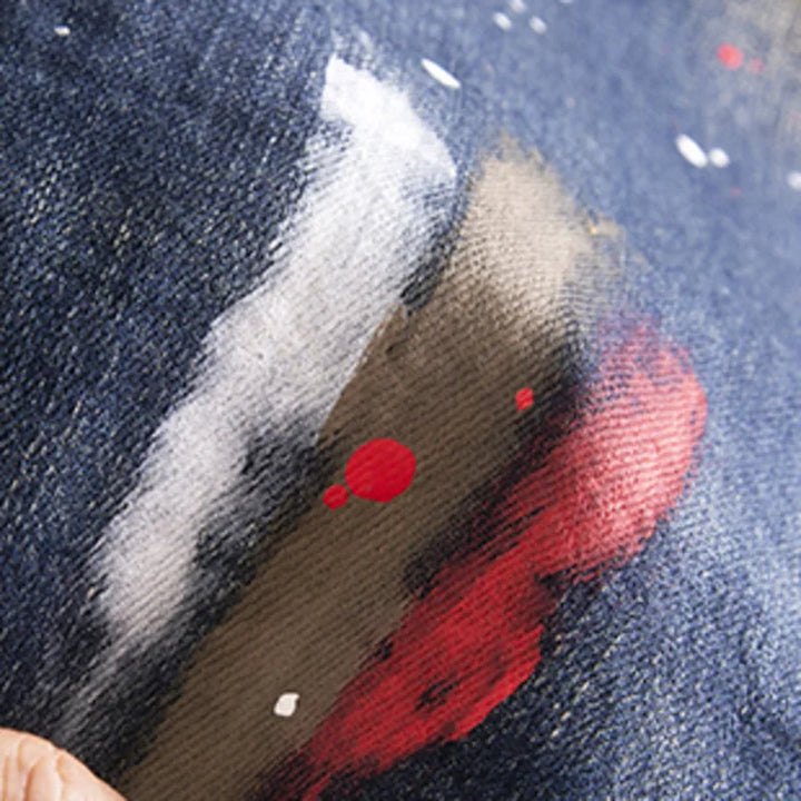 Splattered Paint Elastic Jeans