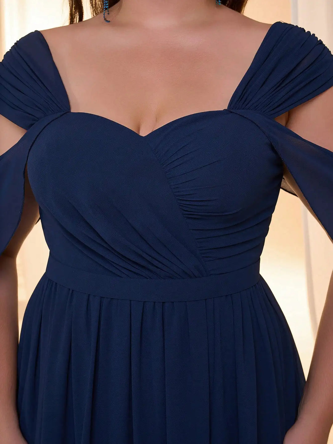 Luxurious Pearl Accents Side Slit Gown