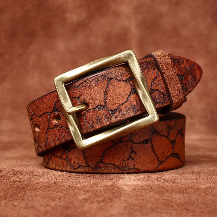 Trendy Ice Crack Cowhide Belt