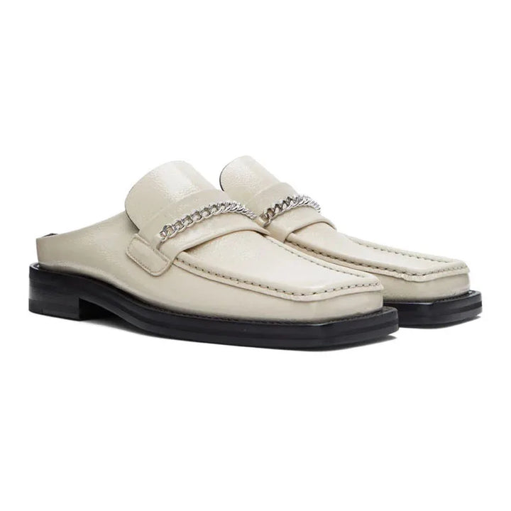 Flat Glossy Men’s Half Slippers