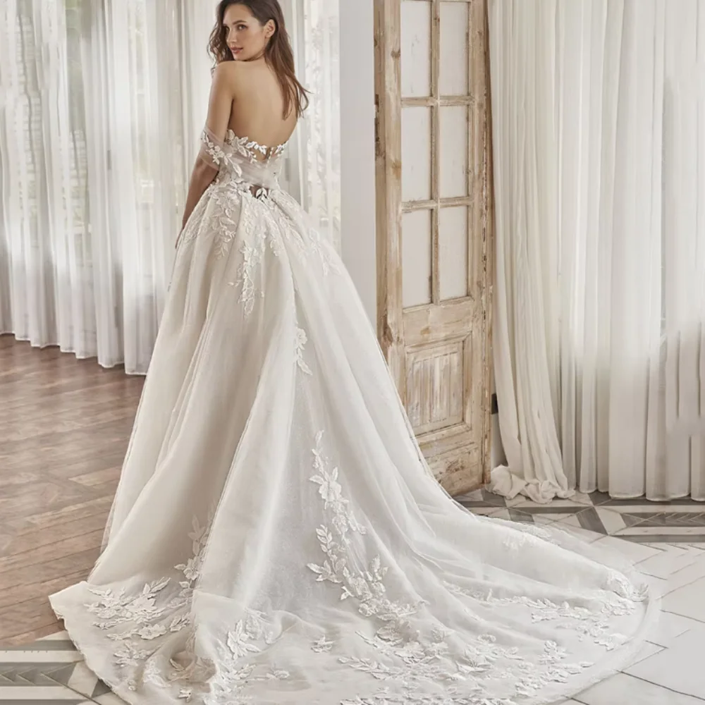 Embellished See-Through Wedding Dress