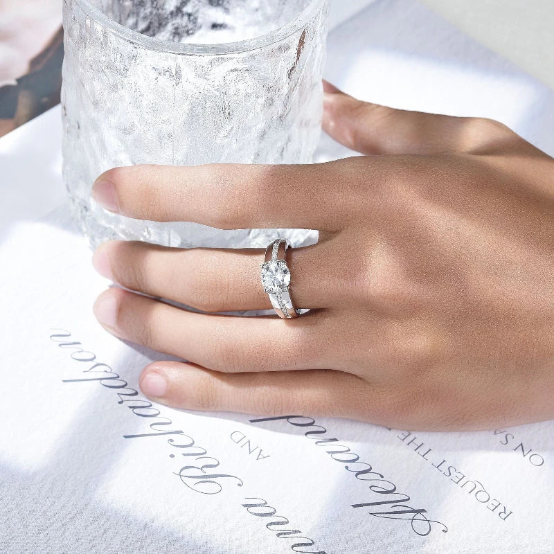 Moissanite Melted Men’s Diamond Ring