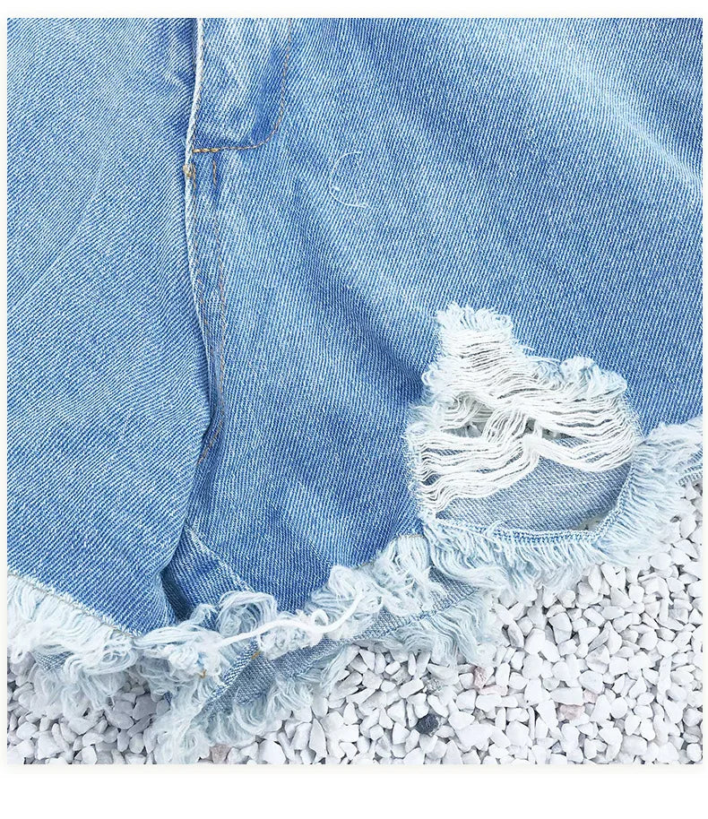 Stunning Tassel Ripped Denim Shorts